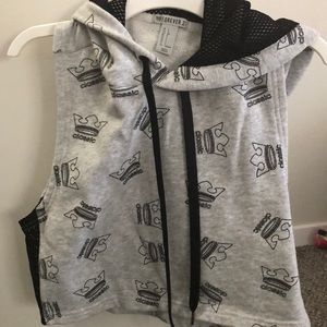 Crop short sleeve sweatshirt